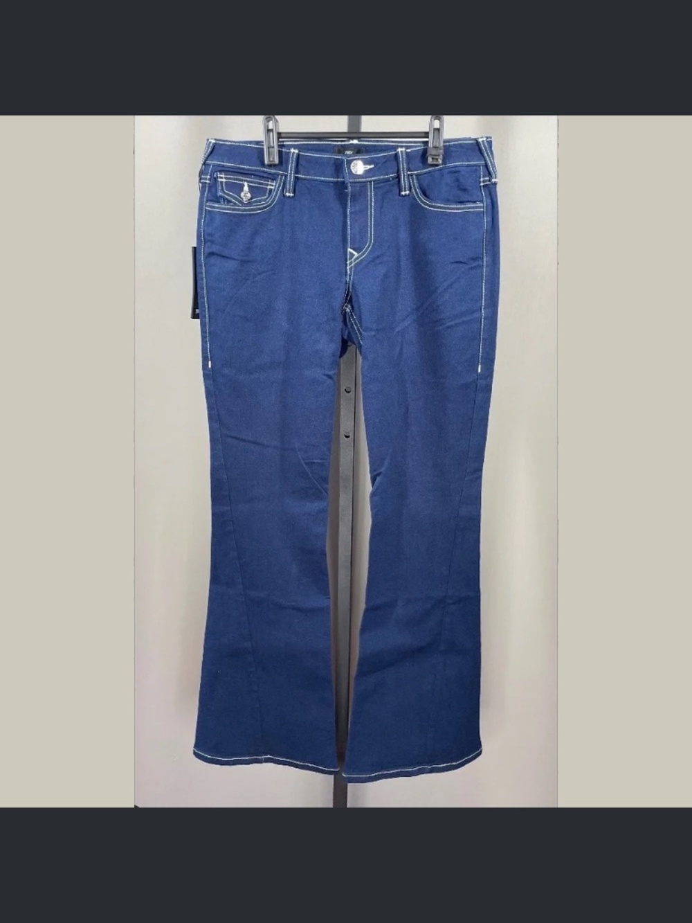 NEW True Religion Pants Womens 30 blue flare Joey designer boho indie